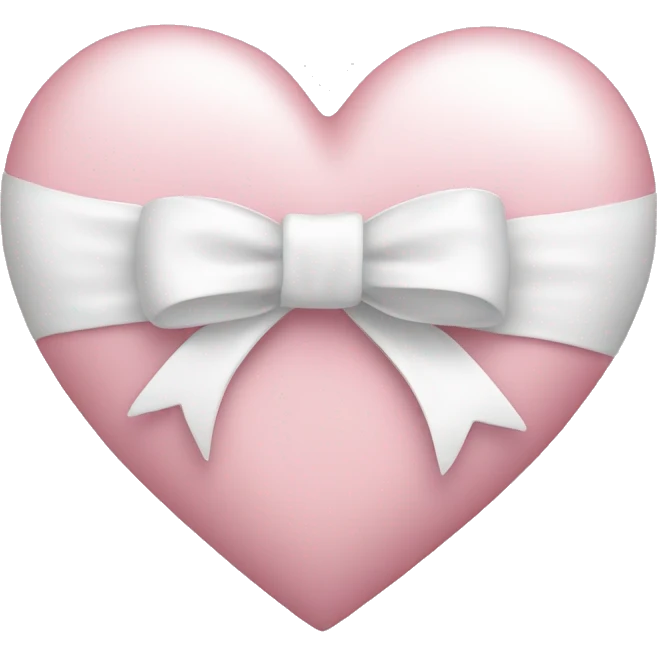 Pastel pink heart with white bow emoji