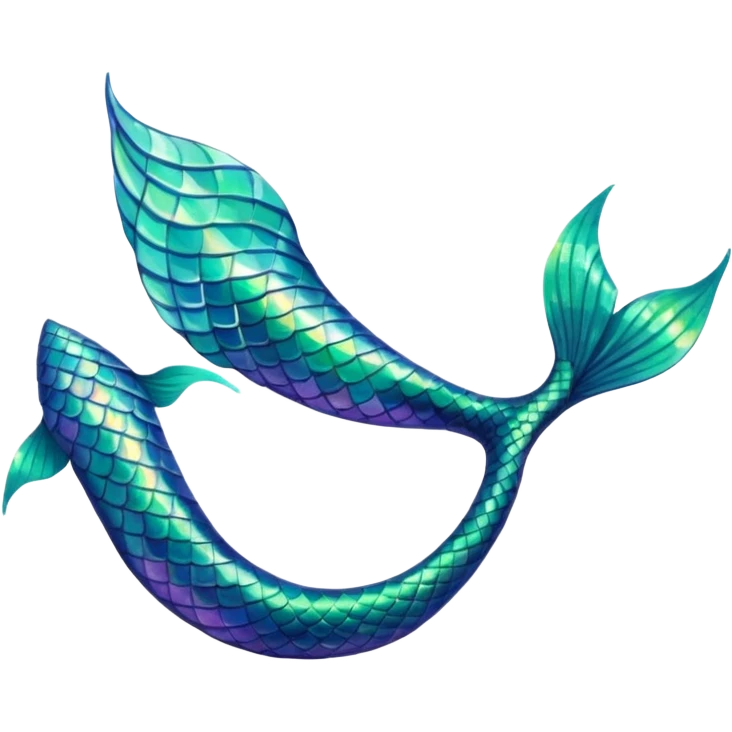 green aqua coloured siren mermaid tail only emoji