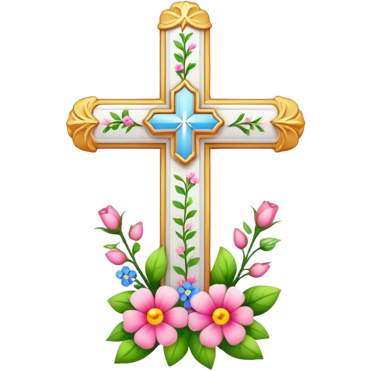 white-cross-with-flowers emoji