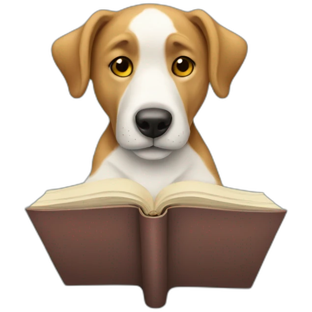 Perro leyendo emoji