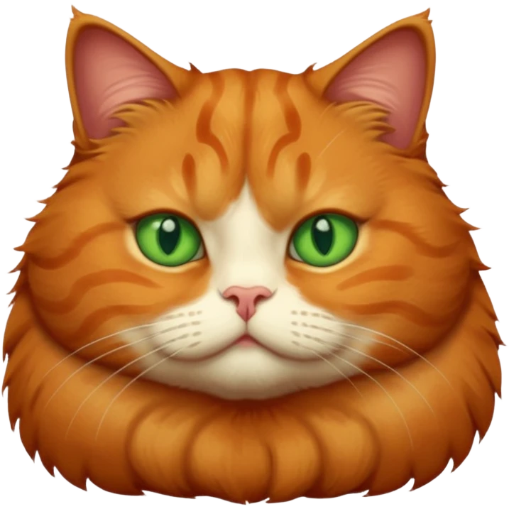 A very fat ginger cat with green eyes emoji