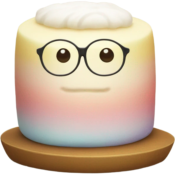 mochi, japanese cake, wearing glasses  emoji