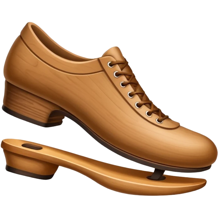 Un zapato de madera estilo Polonia . El zapato está tallado a mano. Pero de madera   emoji