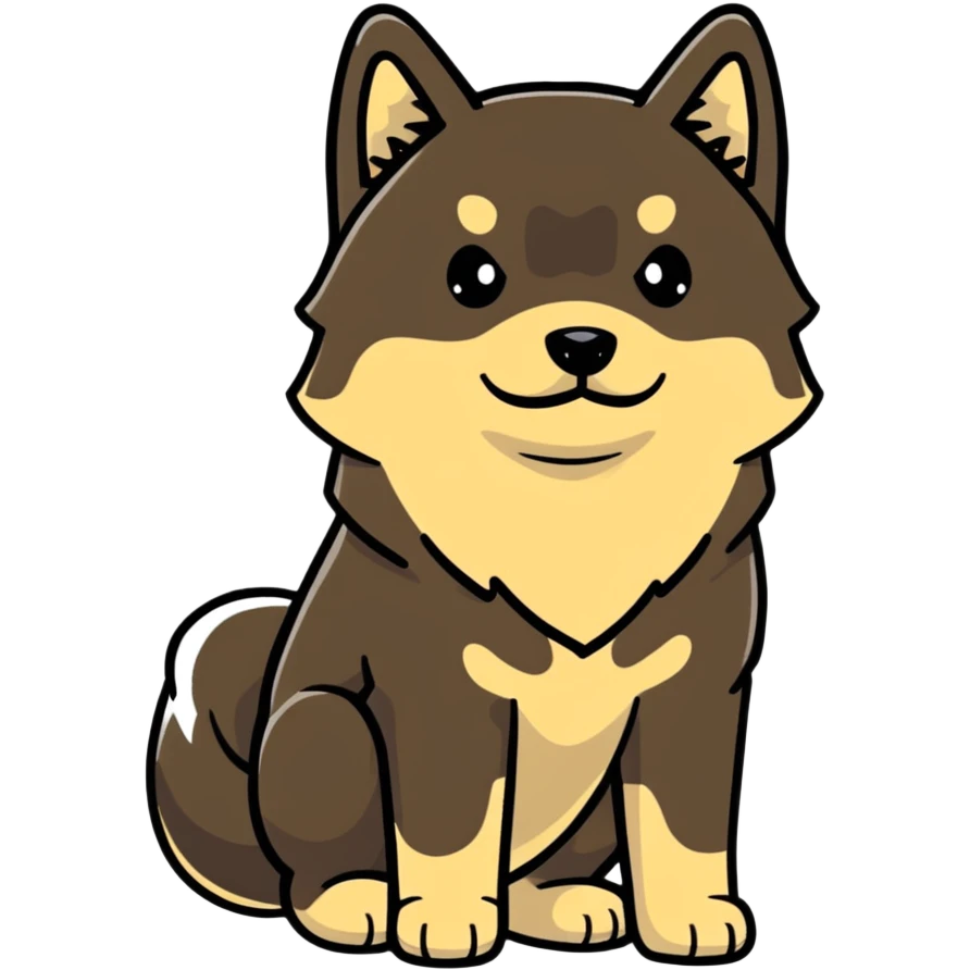 cute black Shiba Inu dog standing full body view emoji