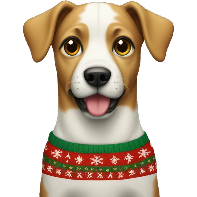 Dog in Christmas sweater  emoji
