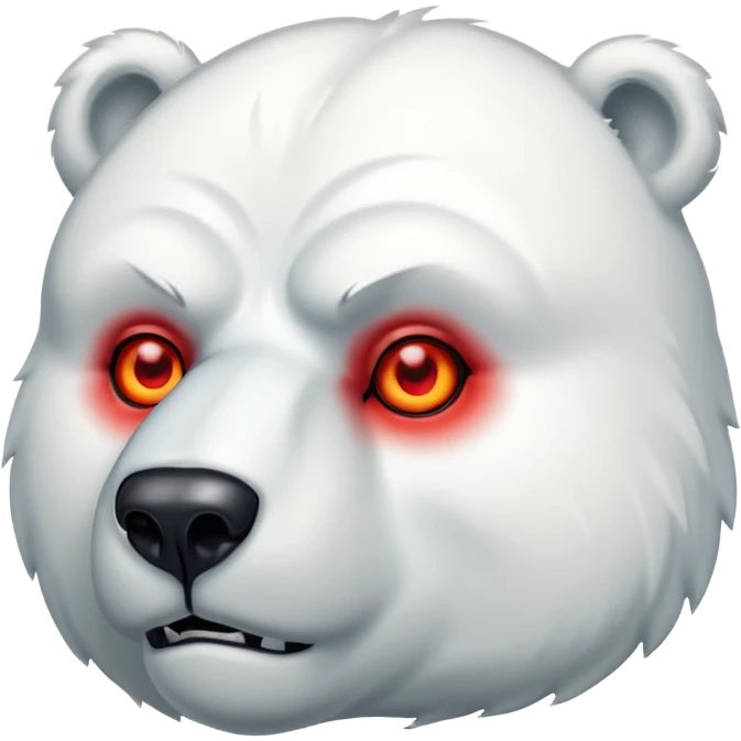 Eisbäre mit grimmigen bösen Blick und leuchtenden roten Augen emoji