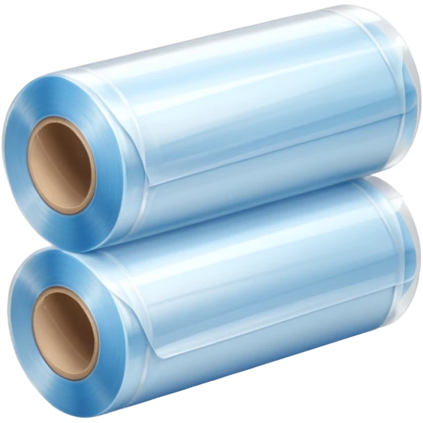 plastic wrap roll, transparent, glossy, loose layers, light-catching, thin, stretchable, cardboard core, clear, soft highlights, ripple texture, no box, dispenser, extra, or faces, clean 3D, soft shadows, transparent background, emoji scale emoji