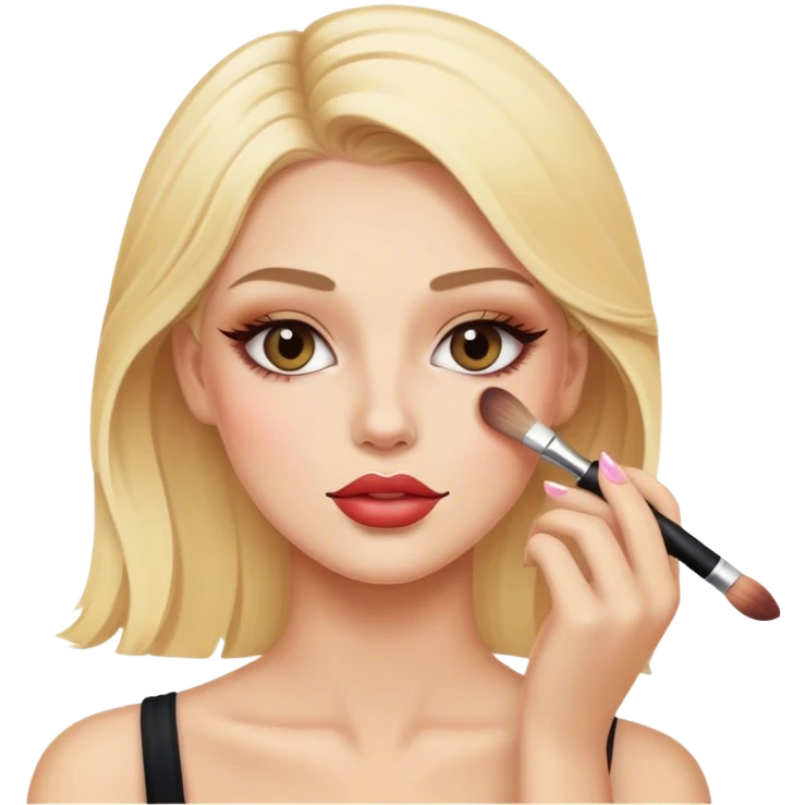 blonde doing makeup emoji