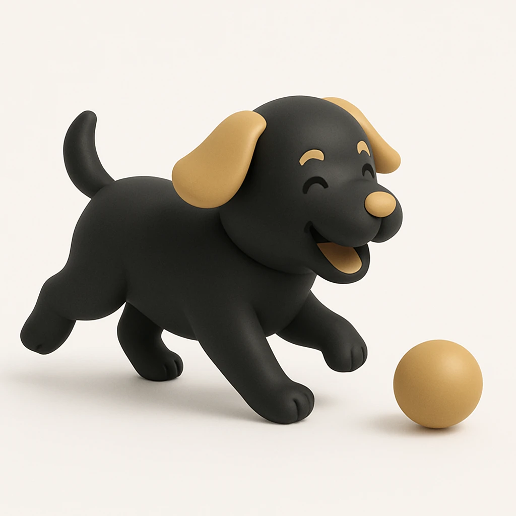 happy dog running after ball emoji