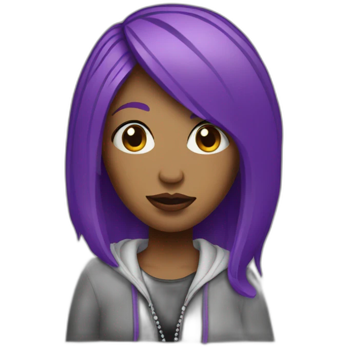 Rapper woman with purple hair emoji
