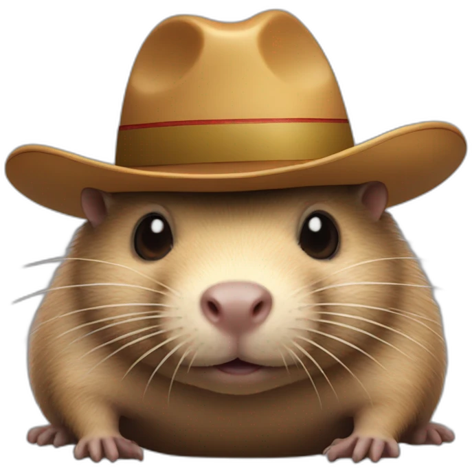 A giant mole rat wearing a sombrero emoji