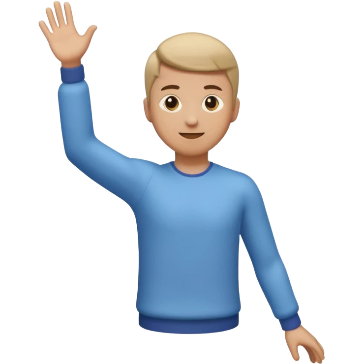 3D emoji style person throwing, arm extended, centered, Full body, soft shadow, white background. emoji