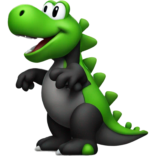 black coloured yoshi emoji