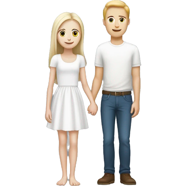 White skinned guy holding white skinned girl’s hand emoji