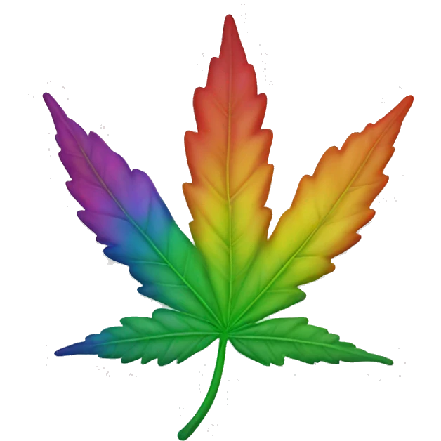 rainbow weed leaf emoji