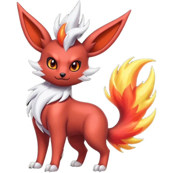 Pastel iridescent exotic colorful Darkrai-Scizor-Flareon-fusion with fiery horns and a Mohawk  emoji