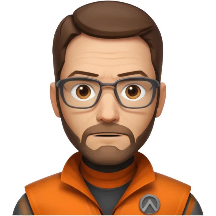 gordon freeman 100 100px without helmet emoji