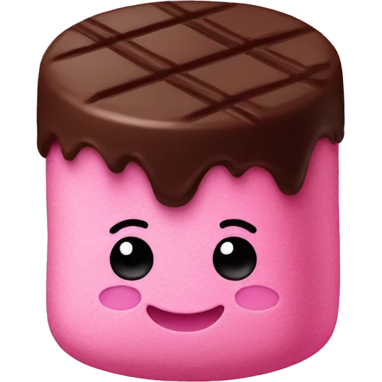 pink marshmallows with chocolate  emoji