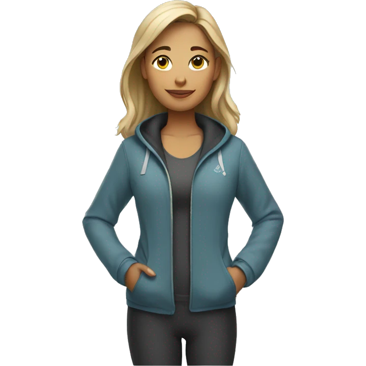 Girl with yoga jacket emoji