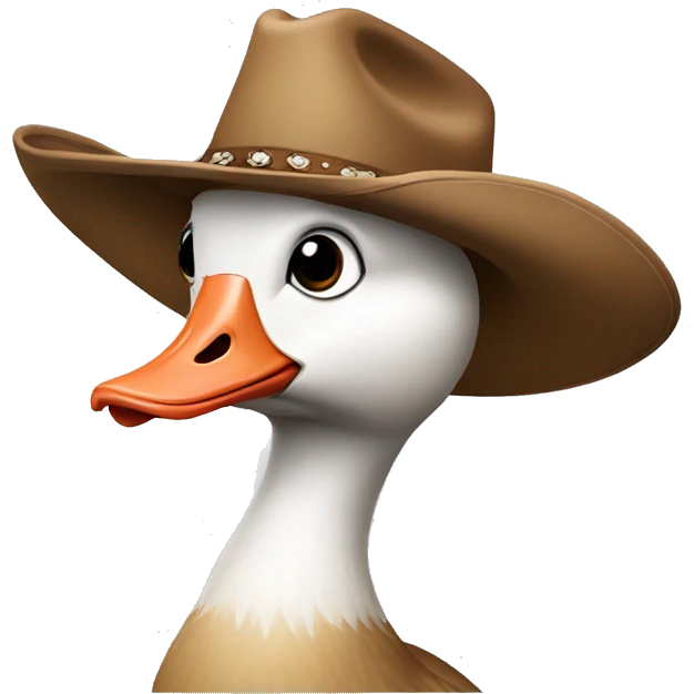 Goose with cowboy hat emoji