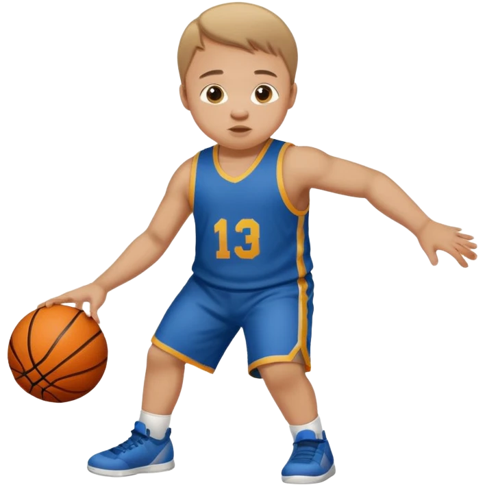 A kid with down syndrome playing basketball emoji