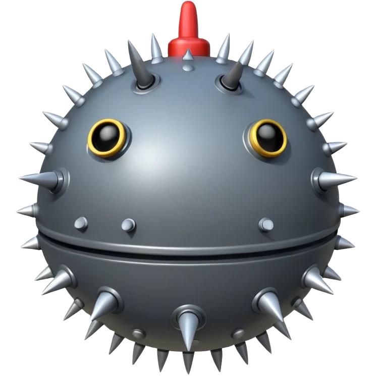 classic naval sea mine, round with spikes, simple emoji style emoji