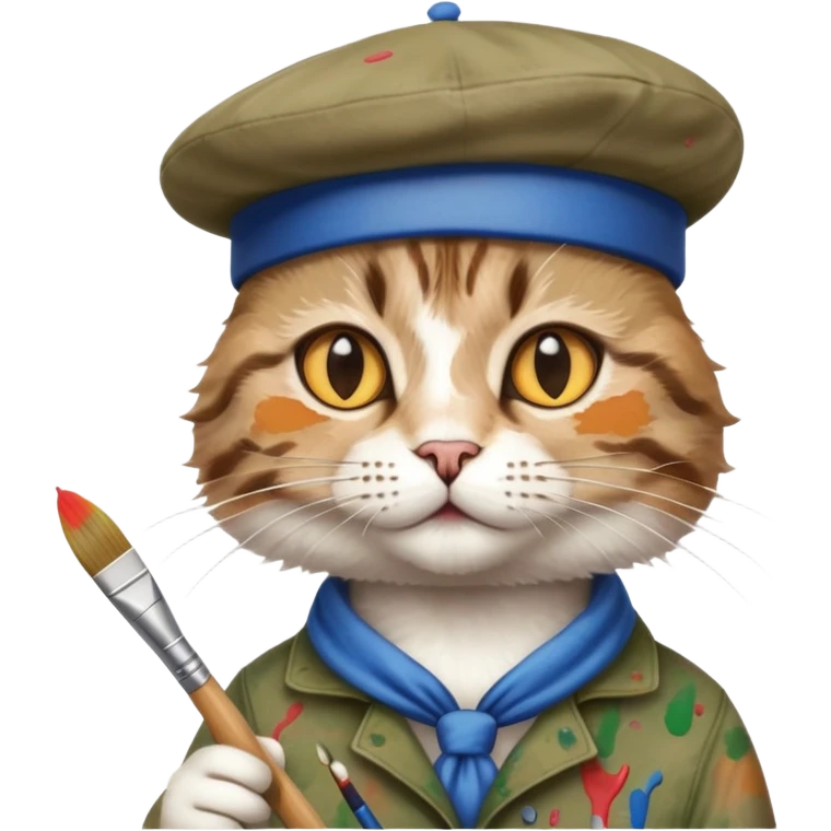 Кот художник emoji