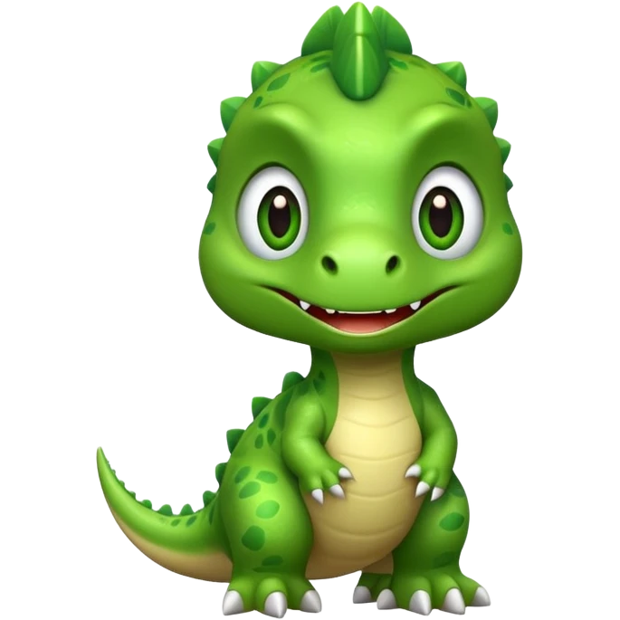 cute dinosaur with big eyes and friendly expression saying rawr emoji