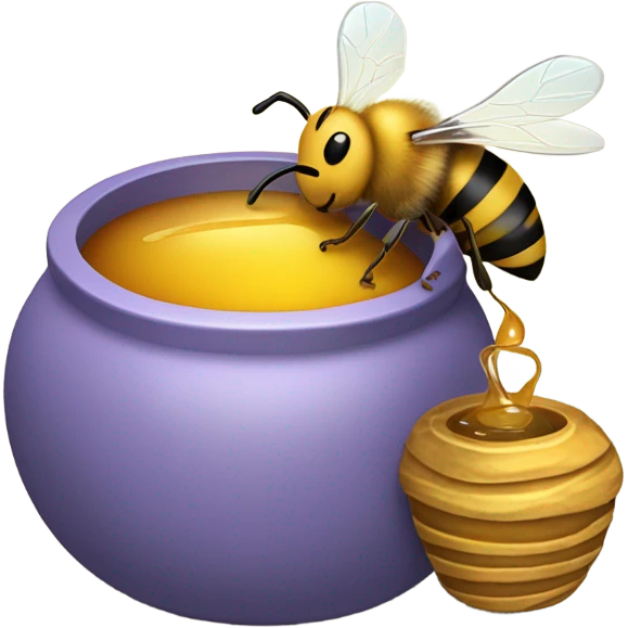 Honey pot with bee  emoji