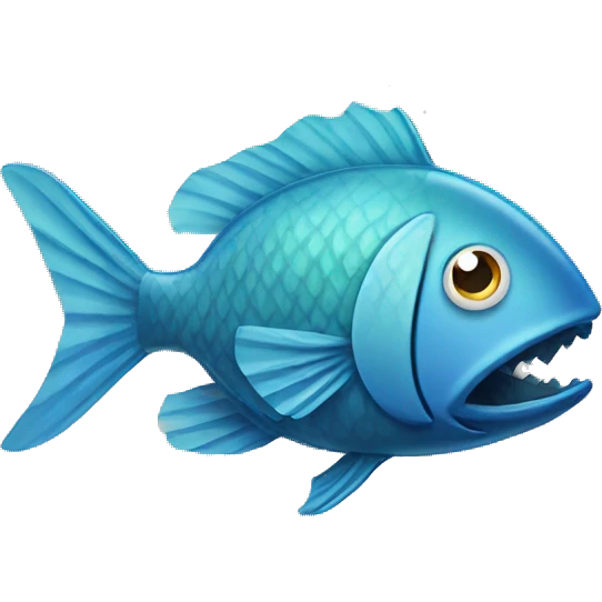FISH WITH PLASTIC WASTE STUCK INSIDE emoji