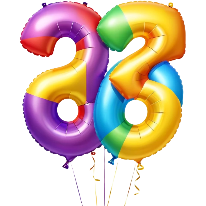 Balloons that say 34 emoji