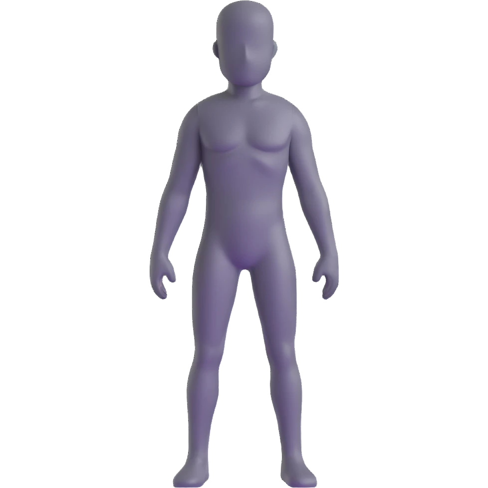 grey human silhouette frontal view with no facial features, no face, no eyes, no nose, no mouth, simple outline emoji