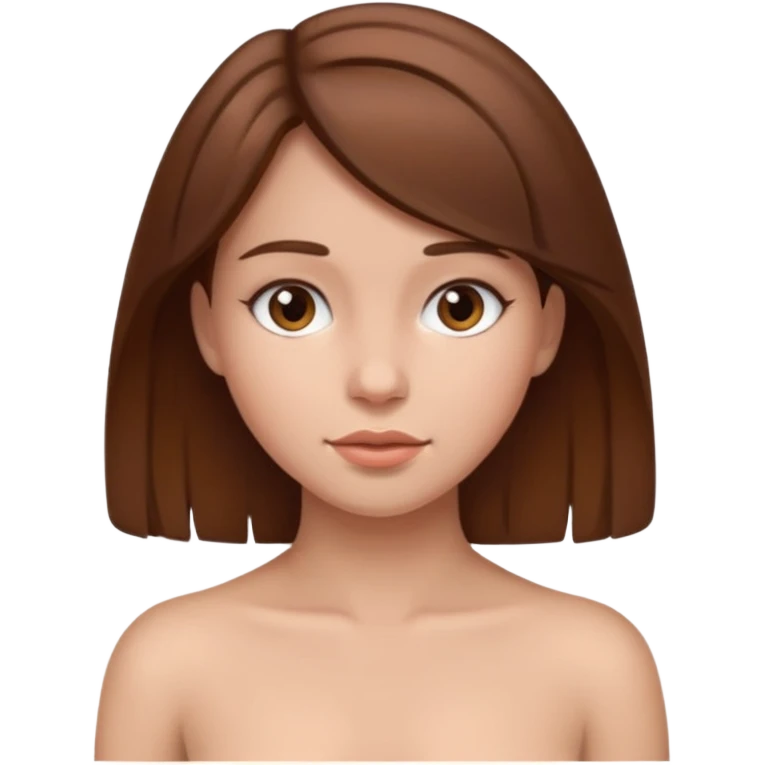 girl with brown hair boobs showing naked emoji