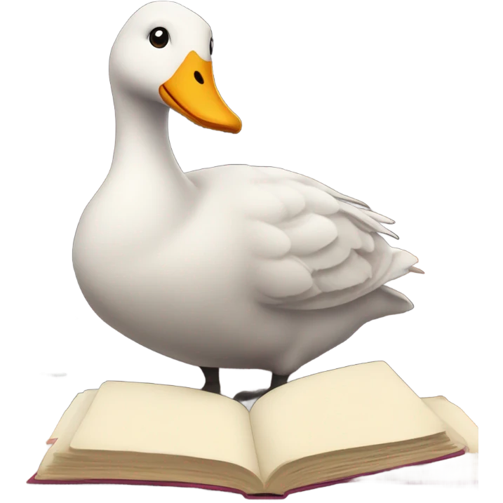 Goose studying books emoji
