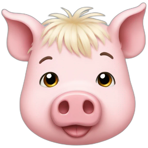 Pig with hair emoji