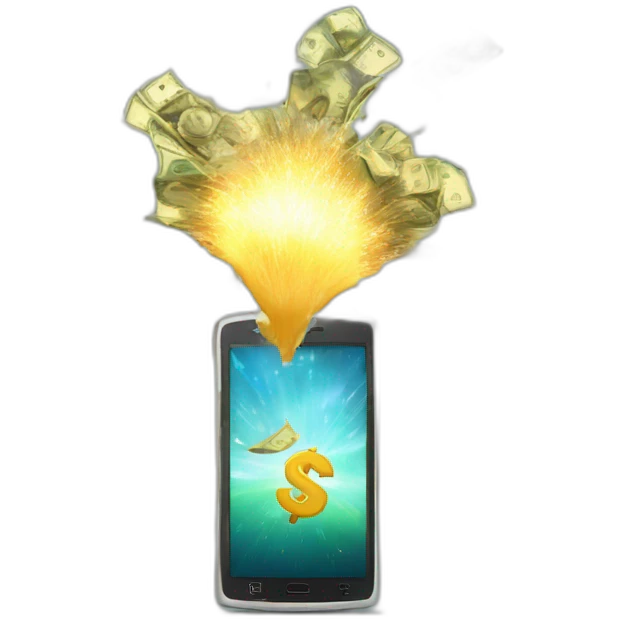money exploding out of phone emoji