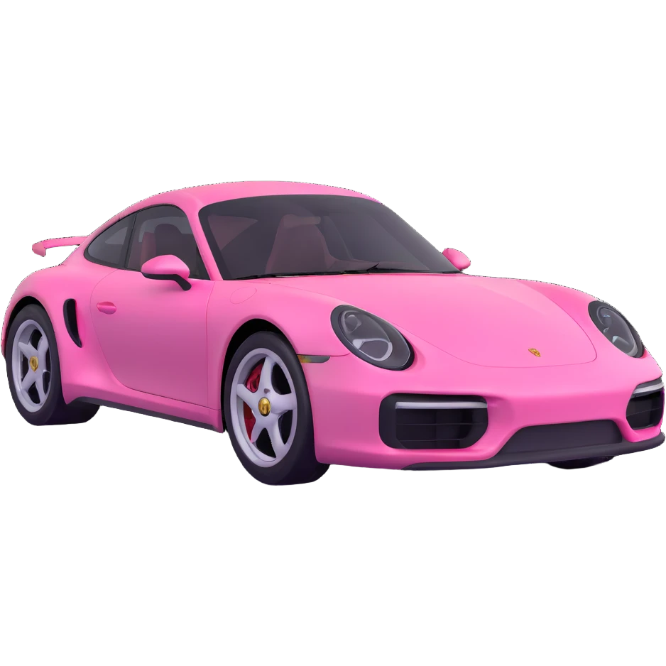 full view of a pink porsche sports car emoji