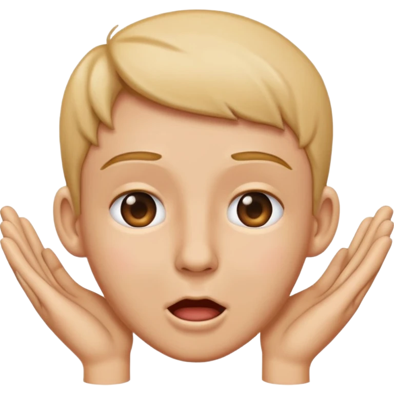 Hands inside ear above drooling emoji emoji