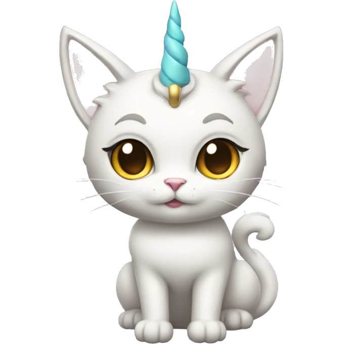 princess-cat with unicorn horn full body emoji