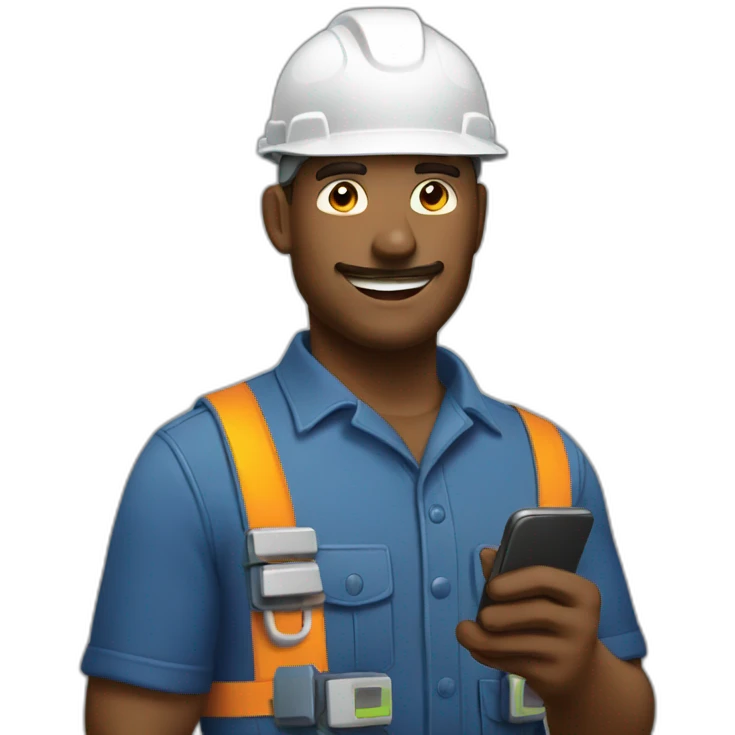 electrician with phone emoji