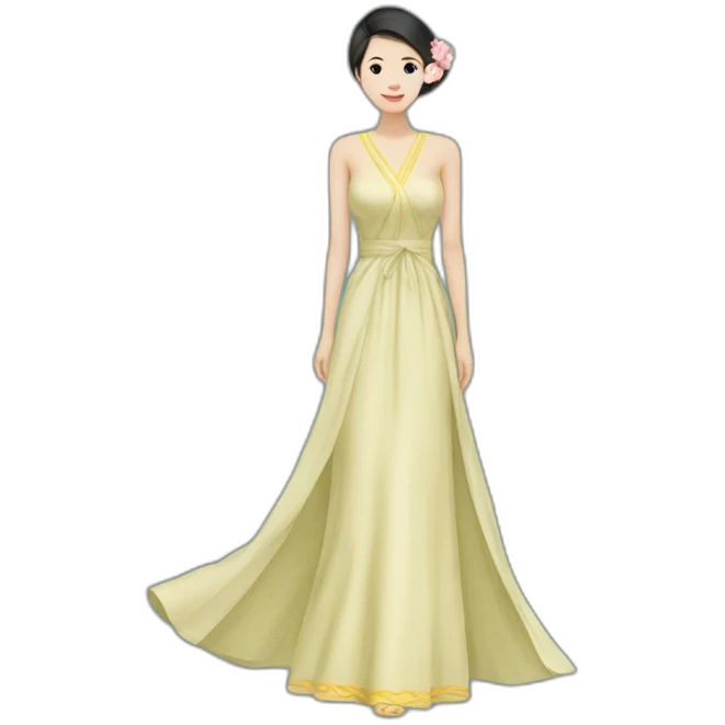 Vietnamese long dress emoji