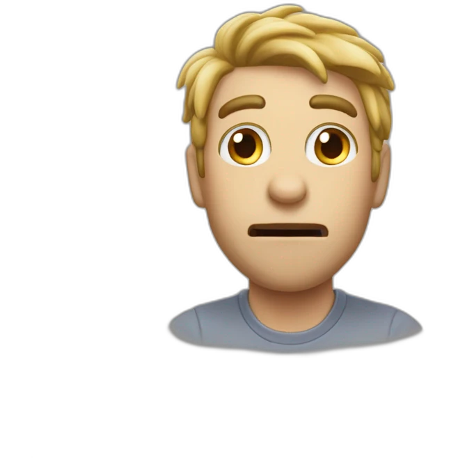 calvo haciendo mewing emoji