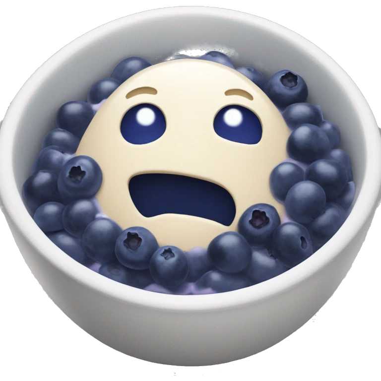Blueberry cream inside the bowl emoji