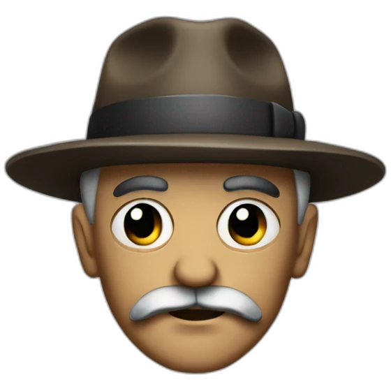 Old gangster with hat, mustache and guns emoji