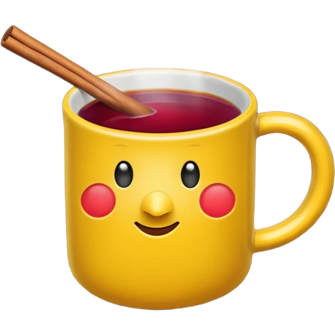 a yellow mug with steaming mulled wine without face

 emoji