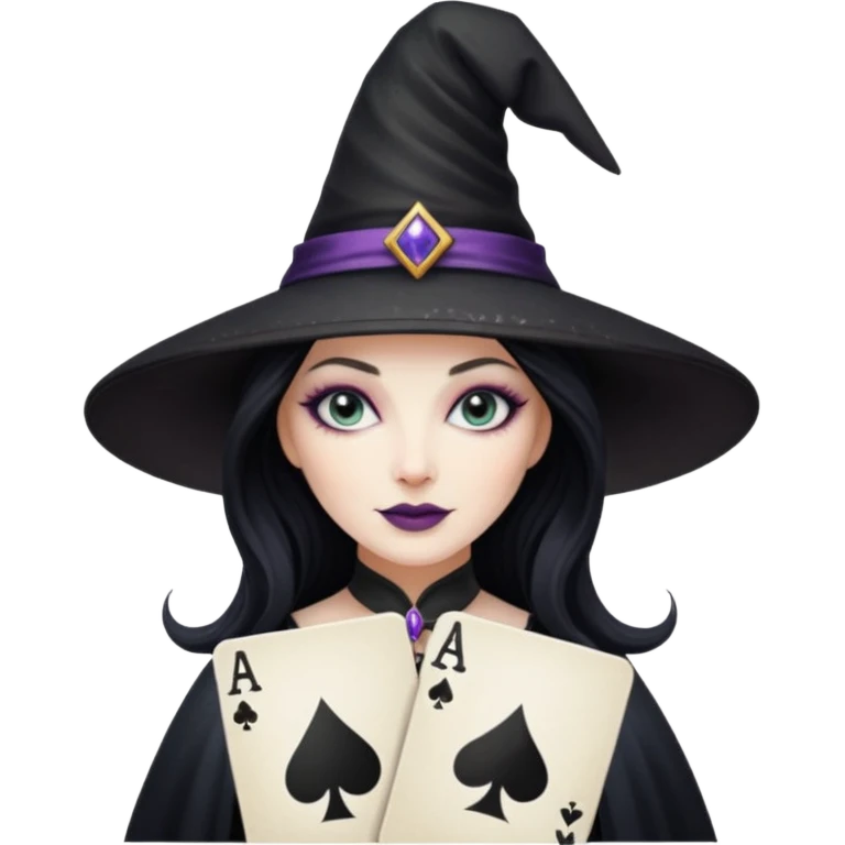 Glitter Black Hat of Witch Copas Symbol of Card emoji
