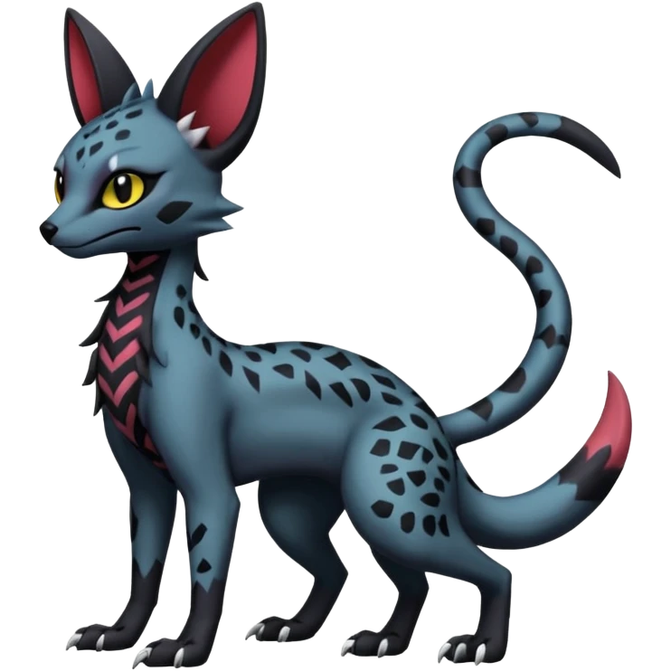 Gothic edgy dark Salandit-Umbreon-Genet-Noivern-Noibat-Serval-Hybrid (Full body) emoji