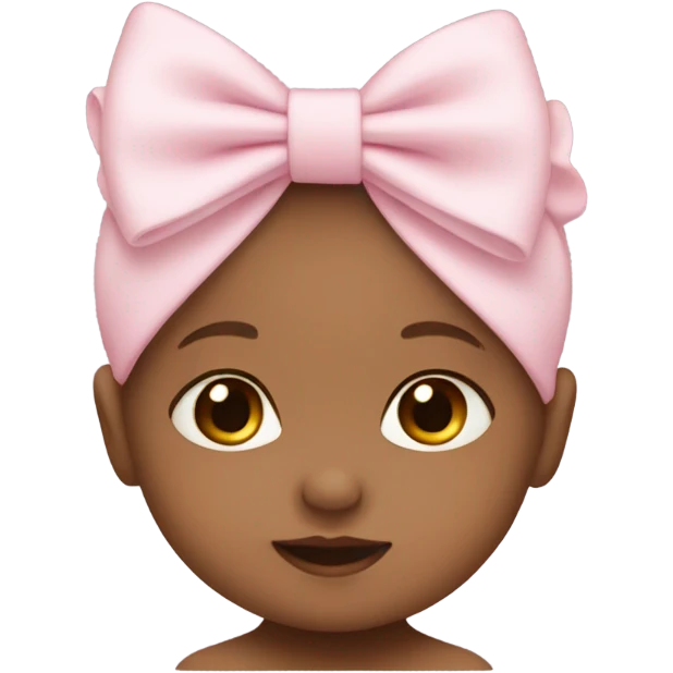 little baby with light pink bow emoji