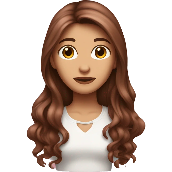 cœur brisé rose brunette rose in long hair emoji