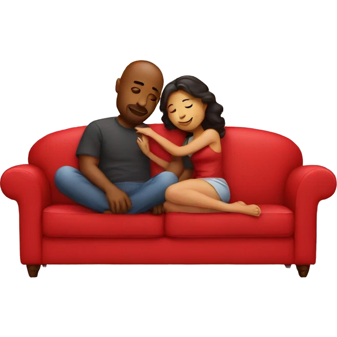 Lovers on red couch emoji